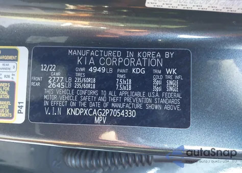 2023 Kia Sportage Hybrid Sx-Prestige из США, поврежденный, VIN KNDPXCAG2P7054330